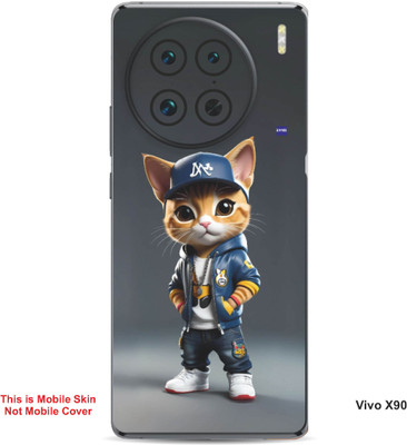 VYBE The Smart Choice Vivo X90 Super Cat Embossed Mobile Skin(Gravel B14)