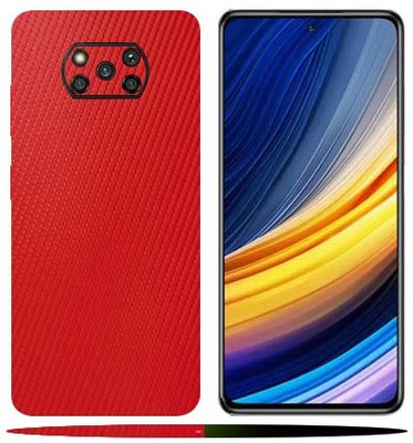 TJ CREATION Poco X3 Pro, Xiaomi Poco X3 pro Mobile Skin(Ultra Super red carbon fiber Skin With High Matte Finish.)
