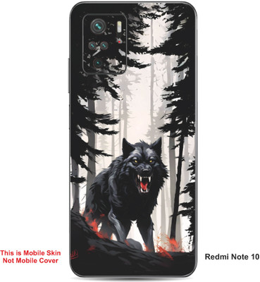VYBE The Smart Choice Redmi Note 10 Wolf Embossed Mobile Skin(Carbon Grey 19)