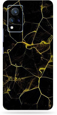 TJ CREATION Vivo V21 5g, vivo v21 5g, vivo v 21 Mobile Skin(Ultra Super Black Abstract Skin With High Matte Finish., Mobile Skin (Back+Side+Camera))