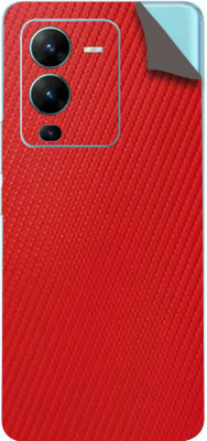 BugguSkin VIVO V25 PRO 5G, vivo v25 pro 5g Mobile Skin(Ultra Super Red Carbon Fiber Skin With High Matte Finish.)