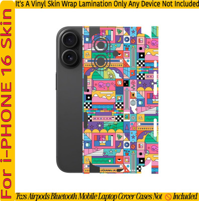 Flipkart SmartBuy COMPETABLE 4 I PHONE 16 MOBILE SKIN(BACK+SIDE+CAMERA)DODLE_M7ST Mobile Skin(I PHONE 16 MOBILE SKIN(COVER CASE DEVICE NOT INCLUDED)MULTI_COLOUR)