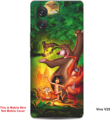 VYBE The Smart Choice Vivo V25 Jungle Book Embossed Mobile Skin(Green Pea B3)