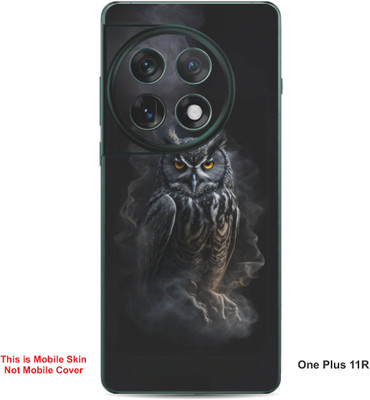 VYBE The Smart Choice One Plus 11R Owl Embossed Mobile Skin(Dark Black 33)