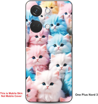 VYBE The Smart Choice One Plus Nord 3 Cat Embossed Mobile Skin(Faded Pink 36)