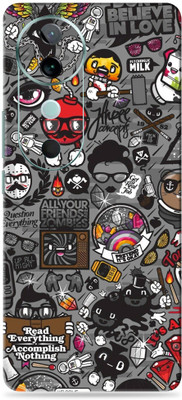WeCre8 Skin's vivo V40 5G Ultra Premium Vinyl Mobile Skin (Multicolor) Mobile Skin(Zombie-Graffiti)