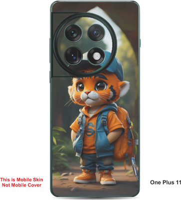 VYBE The Smart Choice One Plus 11 Tiger Cartoon Embossed Mobile Skin(Ruddy Brown 26)