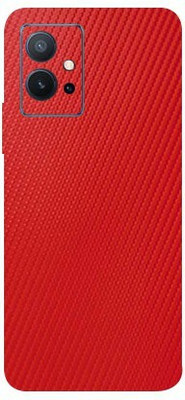 TJ CREATION VIVO T1 5G Mobile Skin(Red Carbon Fiber Skin With High Matte Finish.)
