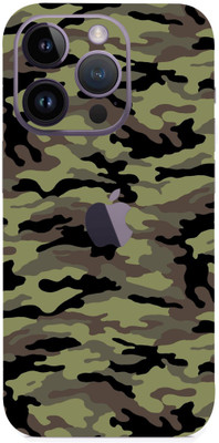 Pochanki Apple iPhone 14Pro Mobile Skin(Ultra Super Green Camoufalge Skin With Matte Finish.)