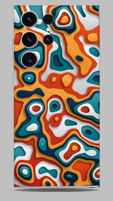 SkinoMania Samsung Galaxy S23 ultra Mobile Skin(pour-art Multicolor Mobile skin)