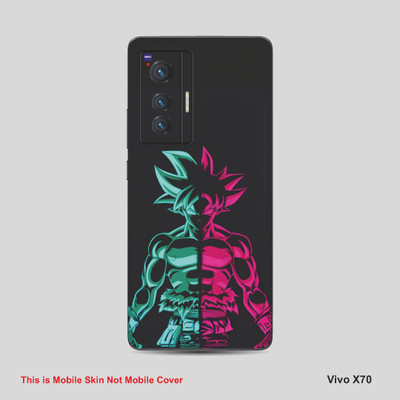 VYBE The Smart Choice Vivo X70 Goku Mobile Skin Mobile Skin(Blue, Pink A7)