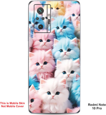 VYBE The Smart Choice Redmi Note 10 Pro Cat Embossed Mobile Skin(Faded Pink 18)