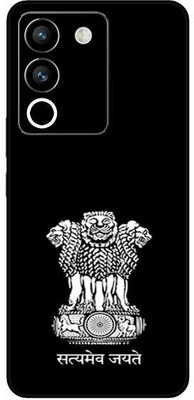 Vcare GadGets Black with White Skin Vivo Y200 5G Mobile Skin(Multicolor)