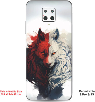 VYBE The Smart Choice Redmi Note 9S Wolf Embossed Mobile Skin(Light Grey 17)
