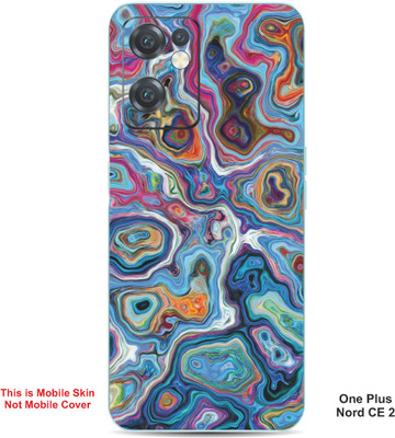 VYBE The Smart Choice One Plus Nord CE 2 Abstract Embossed Mobile Skin(Dark Pastel Red A17)