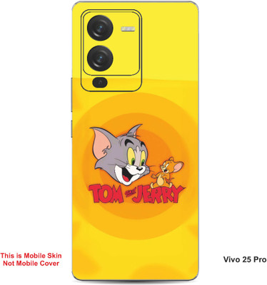 VYBE The Smart Choice Vivo 25 Pro Tom & Jerry Embossed Mobile Skin(Carrot Orange B1)