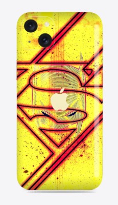 SkinoMania Apple i phone 15 Plus Mobile Skin(Yellow Batman Logo Multicolor Mobile Skin)