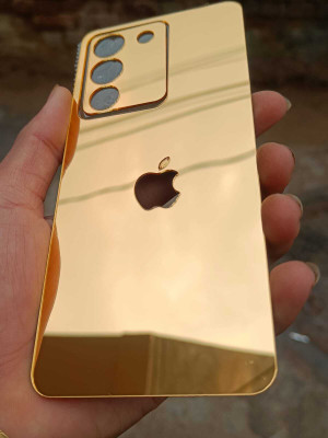 TWUAOP VIVO Y200 5G MIRROR BACK PANNEL ACRYLIC SHEET APPLE Mobile Skin(Gold)