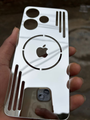 TWUAOP POCO M6 5G BACK PANNEL ACRYLIC SHEET APPLE Mobile Skin(Silver)