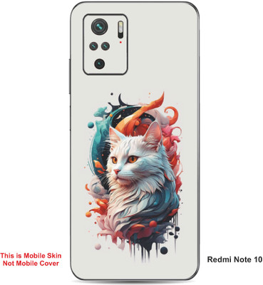 VYBE The Smart Choice Redmi Note 10 Cat Embossed Mobile Skin(Silver Chalice 19)