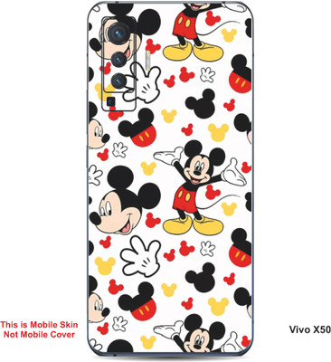 VYBE The Smart Choice Vivo X50 Mickey Mouse Embossed Mobile Skin(Milk White, Black B7)