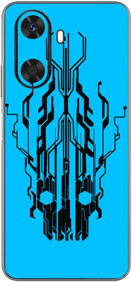 FCS Huawei Enjoy 60 Printed Back skin Mobile Skin(Digital Flaming Cyber Skull Blue)