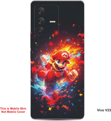 VYBE The Smart Choice Vivo V23 Super Mario Embossed Mobile Skin(Lava Red B18)