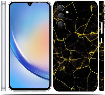 BugguSkin SAMSUNG Galaxy A34 5G Mobile Skin(Ultra Super Black Abstract Skin With High Matte Finish.)