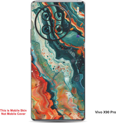 VYBE The Smart Choice Vivo X90 Pro Abstract Embossed Mobile Skin(Greenush Blue 17)