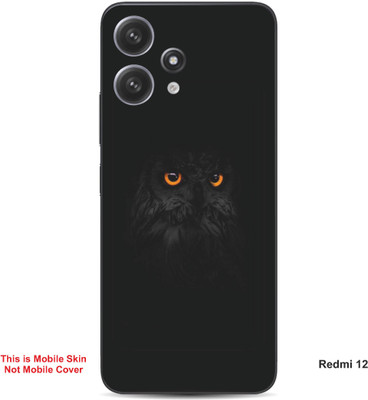 VYBE The Smart Choice Redmi 12 Owl Embossed Mobile Skin(Charcoal Black 7)
