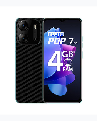 candeal mart Tecno Pop 7 Pro Back skin sticker / Vinyl wrap / Protective film Mobile Skin(Carbon Fiber 3D ,Black)