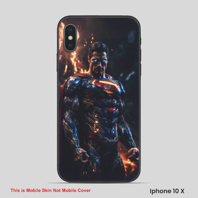 VYBE The Smart Choice iPhone 10X Super Hero Mobile Skin(Dark Blue, Black 3)