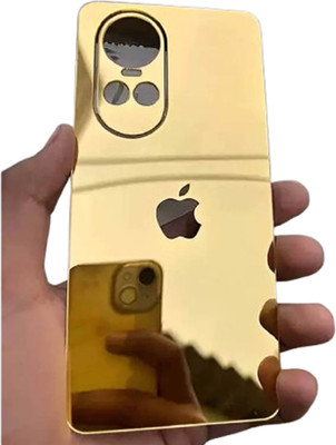 GENTECK OPPO RENO 10 PRO 5G GOLD Glass Finish Back Panel Skin with Star Logo Mobile Skin(Silver)