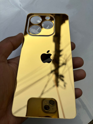 TWUAOP INFINIX HOT 40I BACK PANNEL ACRYLIC SHEET APPLE Mobile Skin(Gold)