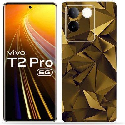 Mclaxa Vivo T2 Pro 5G Golden Polygon 2 Mobile Skin(Golden Polygon 2 Skin With Back,Front & Sides Skin)