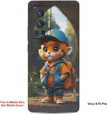 VYBE The Smart Choice Vivo X70 Pro Tiger Cartoon Embossed Mobile Skin(Ruddy Brown B11)