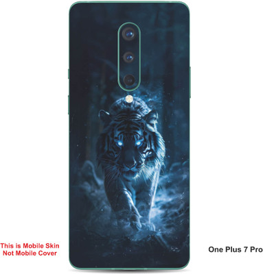 VYBE The Smart Choice One Plus 7 Pro Tiger Embossed Mobile Skin(Blue & Black 22)