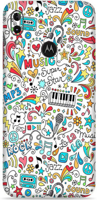 SkinoMania Moto E6 Plus Mobile Skin(Multicolor Music Graffiti)