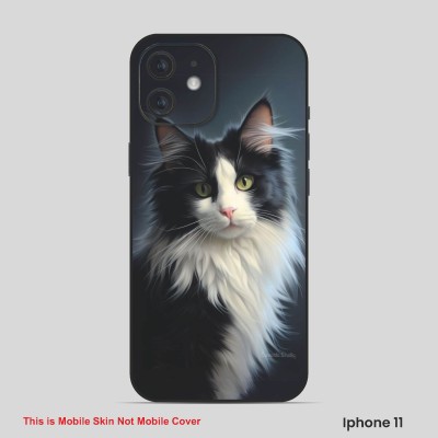 VYBE The Smart Choice iPhone 11 Cat Embossed Mobile Skin(Mineral Grey 9)