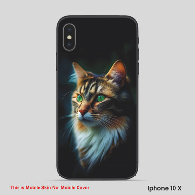 VYBE The Smart Choice iPhone 10X Cat Embossed Mobile Skin(Dirt Brown 2)