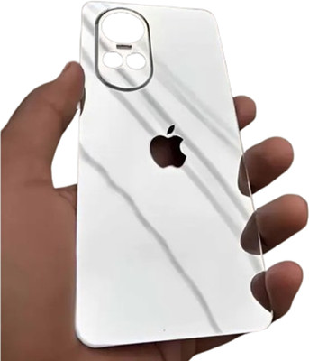 Mokteck OPPO RENO 10 PRO 5G SILVER Glossy GOLD Glass Finish Back Panel Skin with Logo Mobile Skin(Silver)