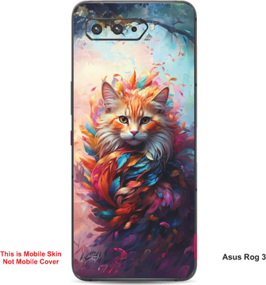 VYBE The Smart Choice Asus Rog 3 Cat Embossed Mobile Skin(Pale Copper 3)