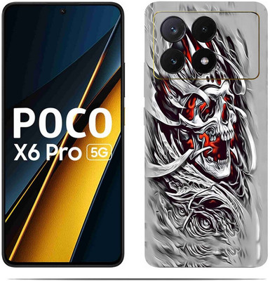BugguSkin POCO X6 PRO 5G Mobile Skin(Ultra Super White With Multicolor Skin With HiighQuality MatteFinish_thanksS)