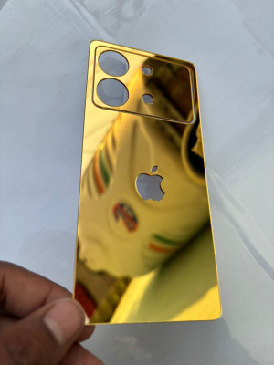 TWUAOP POCO X6 NEO (5G) MIRROR BACK PANNEL ACRYLIC SHEET Mobile Skin(Gold)