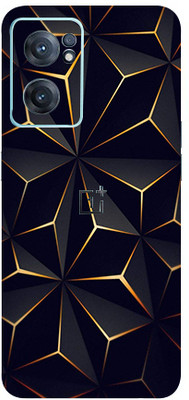 Jeeva Creation One Plus Nord Ce2 5g Mobile Skin(Ultra Super Black Abstract Shape Skin With High Matte Finish.)