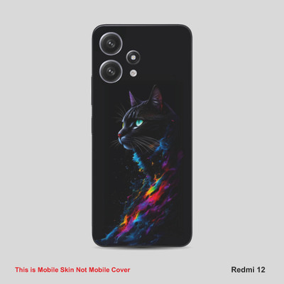 VYBE The Smart Choice Redmi 12 Cat Mobile Skin Mobile Skin(Purply Blue A17)