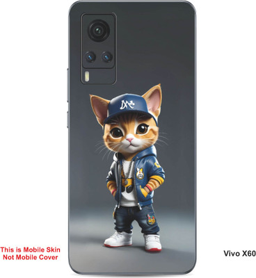VYBE The Smart Choice Vivo X60 Super Cat Embossed Mobile Skin(Gravel B9)