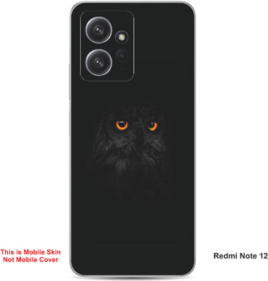 VYBE The Smart Choice Redmi Note 12 Owl Embossed Mobile Skin(Charcoal Black 21)