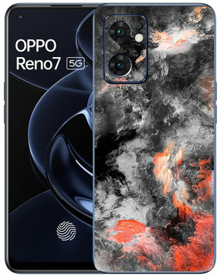 FCS Oppo Reno7 5G Printed Back Skin: White Smoke Mobile Skin(White Smoke Skin)