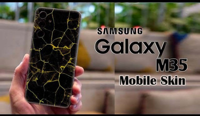 BugguSkin SAMSUNG Galaxy M35 5G Mobile Skin(Ulltra Super Coal Black Leather Skin With High Matte Finish., Mobile Skin (Back+Side+Camera))